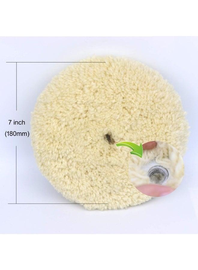 وسادة تلميع صوفية مقاس 7 بوصات مع نظام تثبيت لاصق، وسادة تلميع قوية لطلاء السيارات، مناسبة للقطع والتلميع والتنعيم والتشطيب - PS001 - Image 2